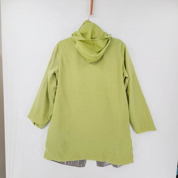 Mycra Pac Jacket Women's Small Reversible Hood Raincoat Jacket Silver Green - Picture 11 of 15